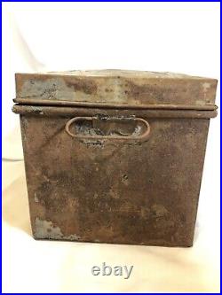 Old Vintage BREAD BOX Civil War Soldered Handle & Seams