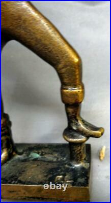 Old Vintage Cast Bronze Brass Man Male Art Sculpture Artist Signed Original