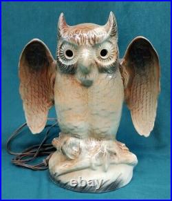 Old Vintage Mid Century 1950s Kron Horned Owl TV Lamp Light Retro 50s