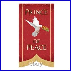 Old World Design Prince of Peace Fringed Inspirational Church Banner 5 Ft