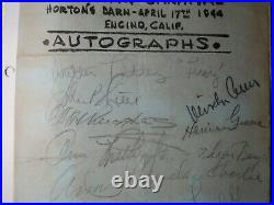 Only collection of these old Hollywood celebs. 13 autos. Vintage 1944