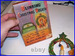 Original 1950s Vintage nos auto Window Blinking light Christmas Wreath Hot rod
