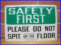 PLEASE DO NOT SPIT ON THE FLOOR Orig Old NOS Ad Sign STONEHOUSE COLO Lexan 7x10