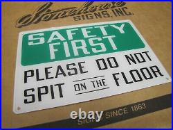 PLEASE DO NOT SPIT ON THE FLOOR Orig Old NOS Ad Sign STONEHOUSE COLO Lexan 7x10