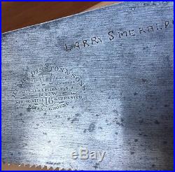 PREMIUM Quality SHARP! Antique DISSTON No16 6PPI RIP SAW Old Vintage Tool #239
