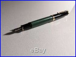 Pelikan Souveran M600 Green Striped Fountain Pen Nib14C / M Old Model 134mm