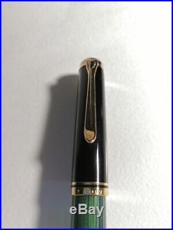 Pelikan Souveran M600 Green Striped Fountain Pen Nib14C / M Old Model 134mm