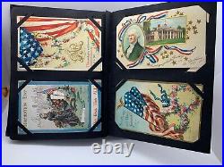 Postcard Album Lot 62 Patriotic Postcards Decoration Day Memorial GAR Flags Old