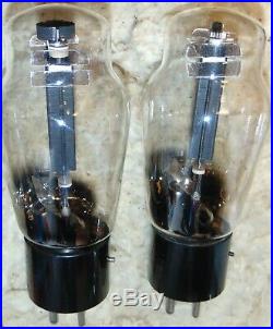 RARE NOS PAIR OLD TUNG-SOL 50 / 250 / 350 TUBES Rare Mica shield CUP Getters