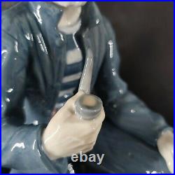RARE VINTAGE NAO/LLADRO LARGE OLD FISHERMAN/SAILOR WITH PIPE- MINT 15 Tall