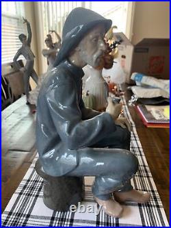 Rare Nao/lladro Large Old Fisherman/sailor With Pipe- Excellent/mint
