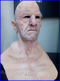 Realistic Spfx old man silicone mask, not cfx, realflesh or creafx siliconemask
