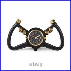 Retro Cockpit Steering Wheel Clock Old Airplane Pilot Collectible