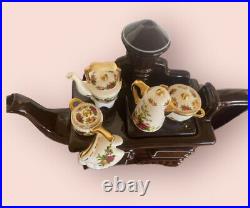 Royal Albert Old Country Roses Large Stove Teapot Collectible Cardew Earthenware