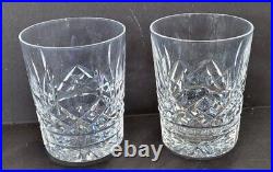 Set Of 2 Waterford Lismore Double Old Fashioned Tumbler Crystal Glasses 4 3/8