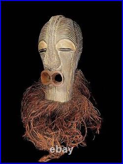 Songye Kifwebe Mukashi Mask/Superb old African mask of Songye origin-6224