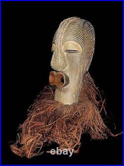 Songye Kifwebe Mukashi Mask/Superb old African mask of Songye origin-6224