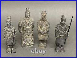 Stunning Vintage Set of 4 Old Chinese Dynasty Judges and 2 Body Guard On Duty