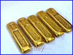 Superb Collection China Qing 5 Emperor Dynasty Old Brass Not Gold Bar Ingot Coin