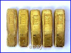 Superb Collection China Qing 5 Emperor Dynasty Old Brass Not Gold Bar Ingot Coin