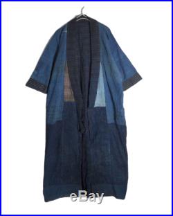 Taisho Era Noragi Boro Indigo Blue Rag Haori Vintage Old Clothes Sashiko Retro