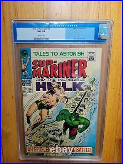 Tales to Astonish #100 CGC 9.2 Old Label Classic Sub-Mariner vs Hulk Marvel 1968