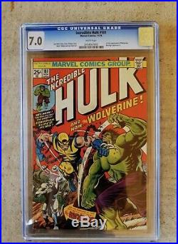 The Incredible Hulk #181 CGC 7.0 White Pages! NOT PRESSED OLD GRADE