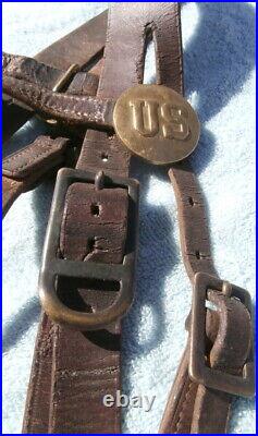 U. S. Brass Rosette Military Horse Headstall with #3 US Old Iron Bit
