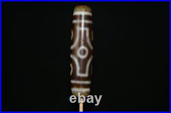 Very Large Rare Old 6 Eyes Tibetan Dzi Agate Bead for good luck and positivity