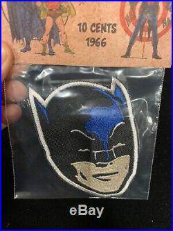 Vintage 1966 Batman Patch MIB Unpunched Comic Superhero DC Toy NOS Old Store Sto