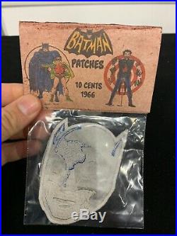 Vintage 1966 Batman Patch MIB Unpunched Comic Superhero DC Toy NOS Old Store Sto