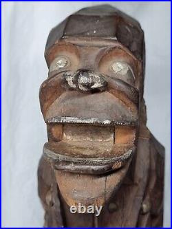 Vintage Antique Hand Carved Wood Nutcracker Old Man 32 cm Tall
