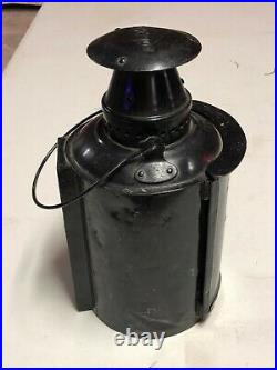 Vintage BLUE Semaphore Lantern ADLAKE UP UNION PACIFIC Light OLD RR Railroad