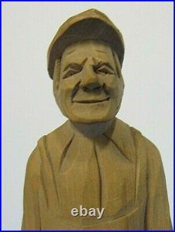 Vintage Folk Art Lionel Dube Canada Hand Carved Sculpted 2 Old Men Figurines