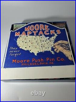 Vintage Moore Map Tacks New Old Stock Full Store Display Philadelphia, PA. RARE