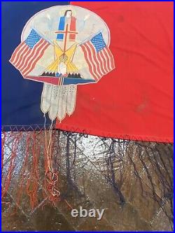 Vintage Old Native American Church Hand Painted Peyote Shawl