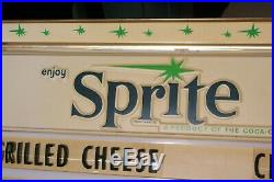 Vintage Original Sprite Soda Sign / Lighted Menu Sign from old Diner, Not 7up