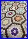 Vintage-Quilt-Grandmothers-Flower-Garden-Brown-Pastel-70x85-Hand-Made-Old-Fabric-01-bcv