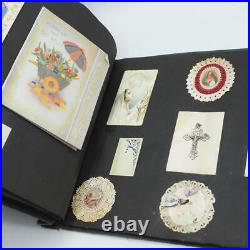Vintage Scrapbook Album with 17 Pages Get Well Old Greeting Cards Inside