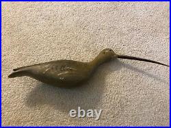 Vintage Signed Long-Billed Curlew Shorebird Decoy from old NY Collection