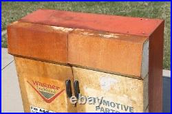 Vintage Wagner Lockheed Parts Tool Cabinet Box Auto Gas Station Service Old