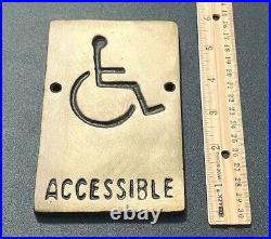 Vintage? Wheelchair Accessible? Warehouse Find! Old Bronze Rare Sign