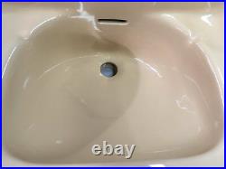 Vtg Mid Century Cramic Sun Tan Porcelain Bath Wall Sink Old Standard 24-18E