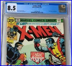X-Men #100 CGC 8.5 Very Fine+ Old vs New X-Men! Marvel Comic 1976